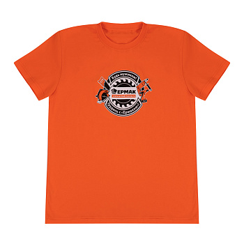 Футболка с принтом ЕРМАК, х/б, цвет черный, оранжевый, размер L 48-50р-р (мерч)