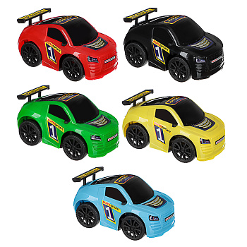 ИГРОЛЕНД Машинка спортивная игрушечная, пакет, 8x15x9 см, 10 дизайнов, для детей 3+