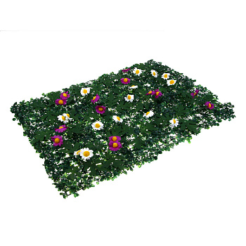 INBLOOM Изгородь искусственная Полевые цветы белые/фиолетовые 60х40см, PE