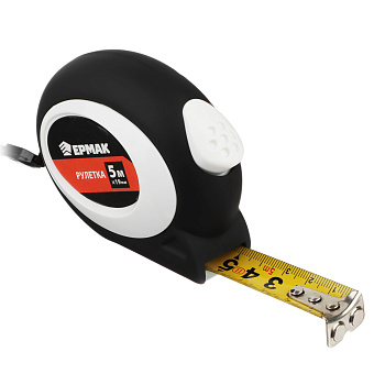 ЕРМАК Рулетка "НЕО-ТАЧ", 5м х 19мм, одинарный зацеп + магнит, автостоп, корпус ABS