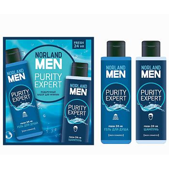Подарочный набор мужской NORLAND MEN Purity expert:Гель для душа 200мл+шампунь 200мл
