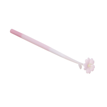 Ручка гелевая синяя "Розовая полянка", силиконовый корпус, шоу-бокс