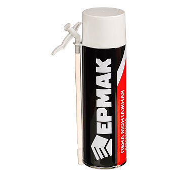 Пена монтажная тм ЕРМАК, всесезон, баллон 650мл, м.брутто 330г, трубка, выход до 12л