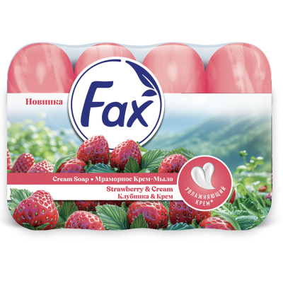 Крем-мыло FAX мраморное клубника&крем, мультипак, 4*70г