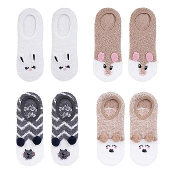 GALANTE Носки-антизаносы с декором, р.23-25, 100% полиэстер, разноцветные