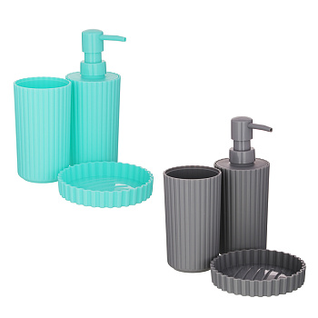 VETTA Набор для ванной 3 пр., пластик, "Ребро Адама", 2 цвета