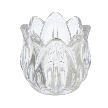 Подсвечник тм LADECOR "Цветок тюльпана" стеклянный, 7x7x6,7 см