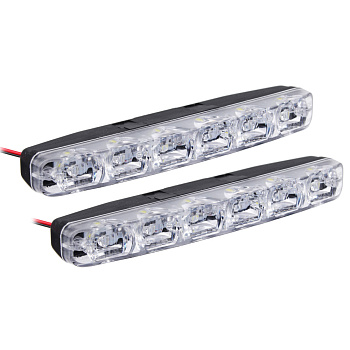 ЕРМАК Дневные ходовые огни, LED 6шт., пласт. корп., 155мм, 12V, белый, 2шт.