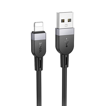 Кабель для зарядки USB(A)-iP hoco. модель X109 Energy, 2 м, силикон, черный