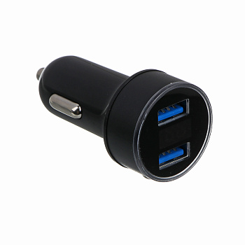 ЕРМАК Зарядное устройство в авто с дисплеем, 2xUSB, 3.1А, 12/24В, пластик