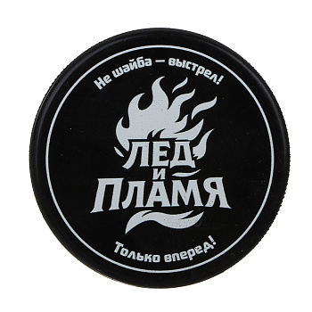 BY SPORT Шайба хоккейная с принтом, взрослая, 7.5х2.5см, резина