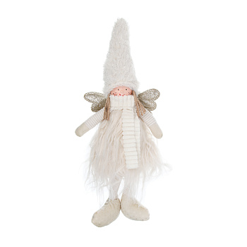 СНОУ БУМ Сувенир Ангелочек 21+13 см, полиэстер, белый, золото