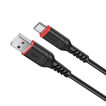 Кабель для зарядки USB(A)-Type C hoco. модель X59 Victory, 1 м, черный