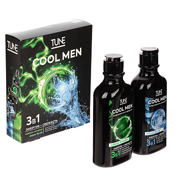Подарочный набор мужской TUNE COOL MEN PARFUME EXPERT: Гель д/душа, 290мл+Шампунь для волос, 290мл