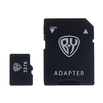 Флеш-карта памяти microSD BY 32Гб, 10 класс с адаптером SD