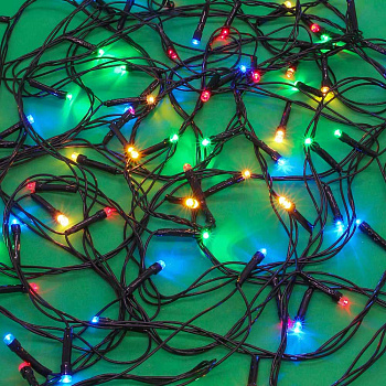 СНОУ БУМ Гирлянда эл. вьюн 14м, 180 LED,мультицвет, 8 реж, ПВХ черный, 220В
