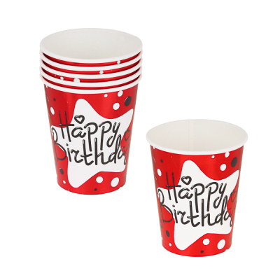 Набор бумажных стаканов тм Fntastic, 6 шт, 250мл, фольгирование, 6 цветов