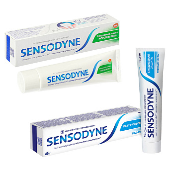 Зубная паста SENSODYNE Ежедневная защита Морозная мята/Мягкая мята, 65 г
