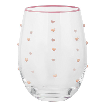 Стакан с сердечками тм MILLIMI Инлав, 520мл, стекло