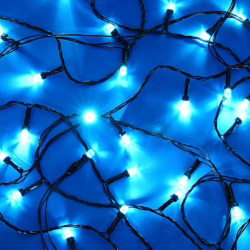 СНОУ БУМ Гирлянда эл. вьюн катушка 50м, 500LED, аква, 8 режимов, ПВХ черный, 220В