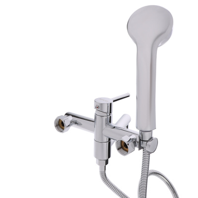 RAIN Смеситель для ванны, прямой излив 18см, душ. набор, картридж 25мм, латунь, хром