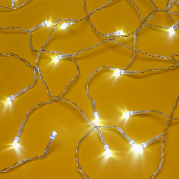 СНОУ БУМ Гирлянда эл. занавес 2х1,5м, 64LED, белый, пост. свечение, ПВХ прозрачный, 220 В