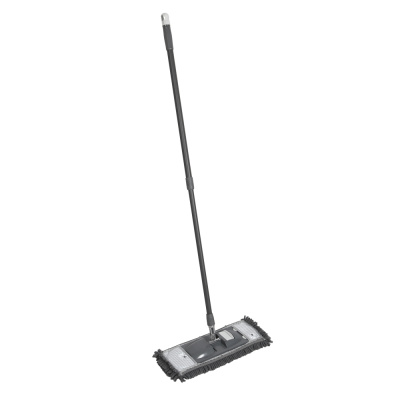 Швабра со сменной насадкой тм VETTA Премиум Грей, телеск. ручка 83-126см, микрофиб. 44x15см, шенилл