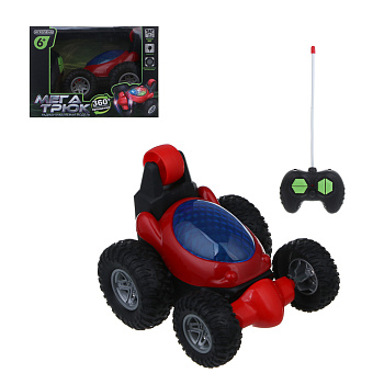 ИГРОЛЕНД Машина радиоуправляемая"Мега трюк", 4х кан., свет, 4АА, ABS, 16х11,2х11,5см, 4 дизайна
