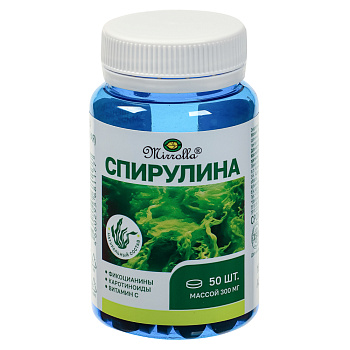 Спирулина Мирролла,50 табл по 300мг,банка