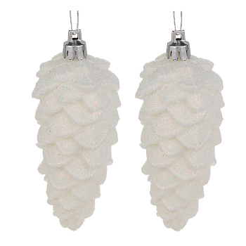 СНОУ БУМ Набор декоративных украшений "Шишки" 2шт, 4,5х12см, пластик