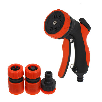 INBLOOM Набор садовый для полива (пистолет 8 реж- 1шт., 1/2" коннектор 2шт., 1/2"-3/4" штуцер-1шт.),