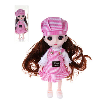 ИГРОЛЕНД Кукла шарнирная с чудными глазами, 15 см, в ПВХ боксе, PVC, PP, 6,5х10х30 см, 4 дизайна