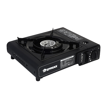 Плитка газ. к бал. с цанг. захватом портативная тм ЕРМАК, переходник, кейс, 34х26х9см