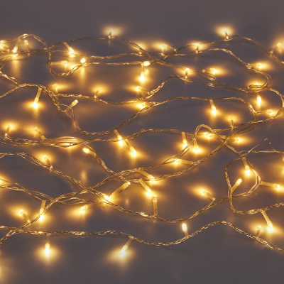 СНОУ БУМ Гирлянда эл. вьюн 14м, 180 LED, шампань, пост. свечение, ПВХ прозр., 220В, 50Гц