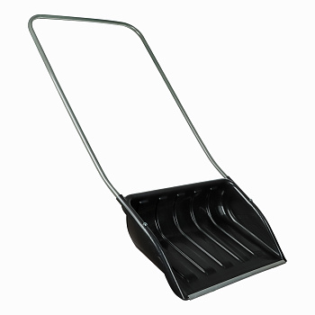 Скрепер-движок для снега, 710х530мм, пластик. ковш, оцинк. планка, метал.ручка с п/о