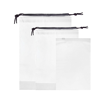 Мешочки для хранения вещей тм VETTA, 3шт, 14x21cм (замок zip lock ),16x20см,18x25см на веревке, ПЕВА