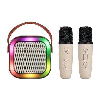 Колонка беспроводная BY Party караоке, 2 микрофона, 3Вт, 400мАч, BT5.3, USB, ВШГ 9x9x7см, белый
