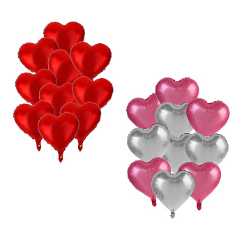 Набор воздушных шаров тм Fntastic "Сердечки" 46 см, 10 шт, фольгированные, 2 вида