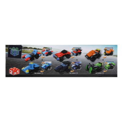 ИГРОЛЕНД Конструктор "Гонки", 13х4х7,5 см, ABS, 6 видов