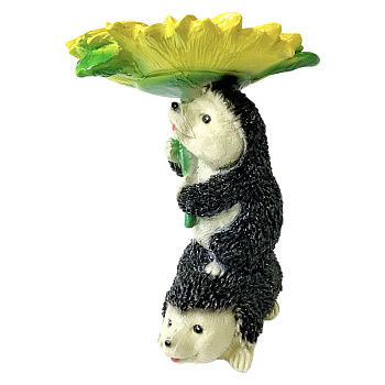 Фигура садовая "Ежики с подсолнухом" 26х20см, гипс