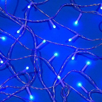 СНОУ БУМ Гирлянда эл. вьюн 20м, 120LED, синий, 8 режимов, ПВХ прозрачный, 220В