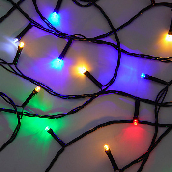 СНОУ БУМ Гирлянда эл. вьюн, 30м, 240LED, мульти, 8 режимов, ПВХ зеленый, коннект, 220В