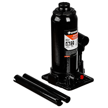 ЕРМАК Домкрат гидравлический бутылочный 5 т, в кейсе, высота подъема 197-382мм