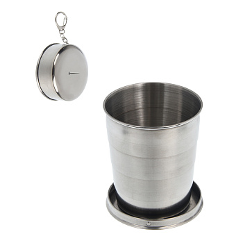 Стакан походный складной "Турист" тм BY Русские Супергерои, нерж.сталь, 250мл