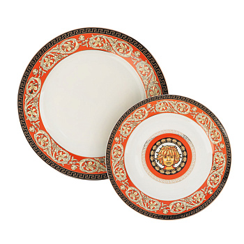 Рыжий Набор тарелок 2 предмета, 26,5см, 20см, фарфор, подарочная упаковка