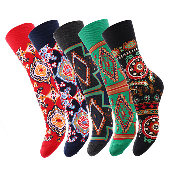 Носки универсальные с рисунком, тм Turkan, р. 40-46, 90% хлопок, 8%п/а, 2% эластан, разноцветные