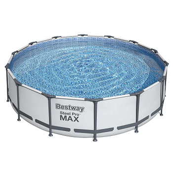 BESTWAY Бассейн каркасный, фильтр-насос, лестница, чехол, Fe 47%, PVC 44%, 427х107см, 56950