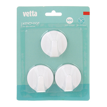 VETTA Крючки на магните, 3шт, пластик
