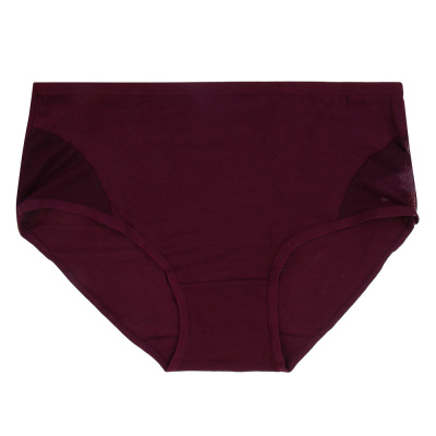 GALANTE Трусы женские макси с декором, р.48, 95%хлопок, 5%спандекс, бордовый, НБ25-15