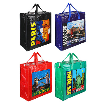 Сумка хозяйственная тм VETTA, 40х45х18см, 32 литра, до 6кг, полипропилен, 4 дизайна